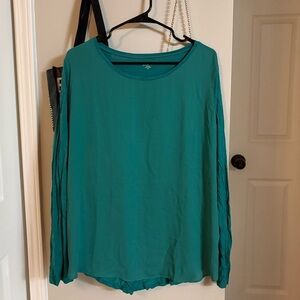 LOFT Teal Long Sleeve Blouse